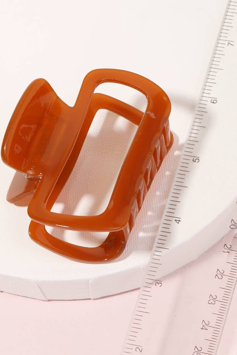 Rust orange Rectangle Cutout Jaw Hair Clips