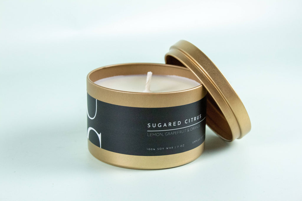 Matte Gold Travel Tin Soy Candle