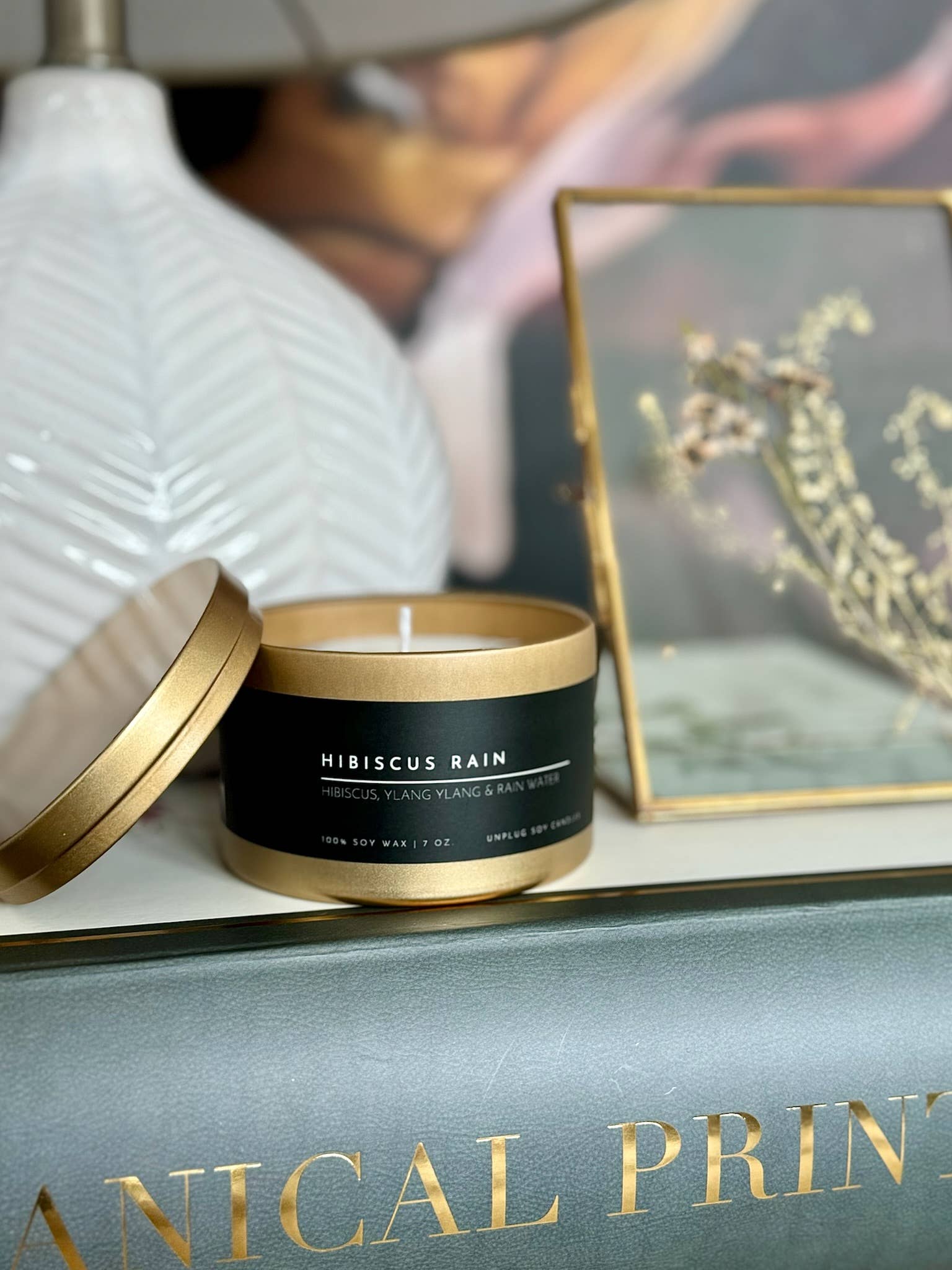 Matte Gold Travel Tin Soy Candle