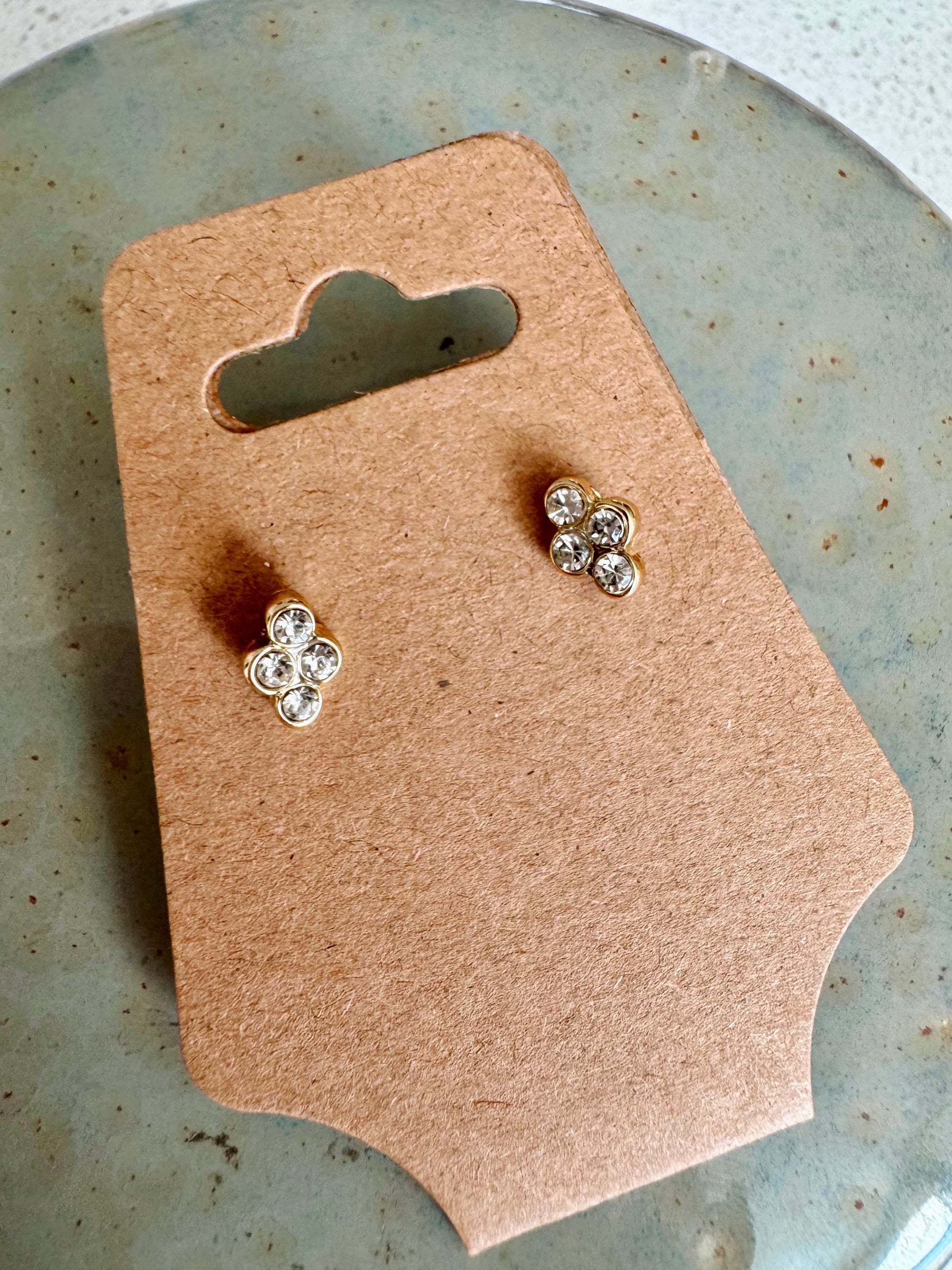 Grace Cluster cross studs