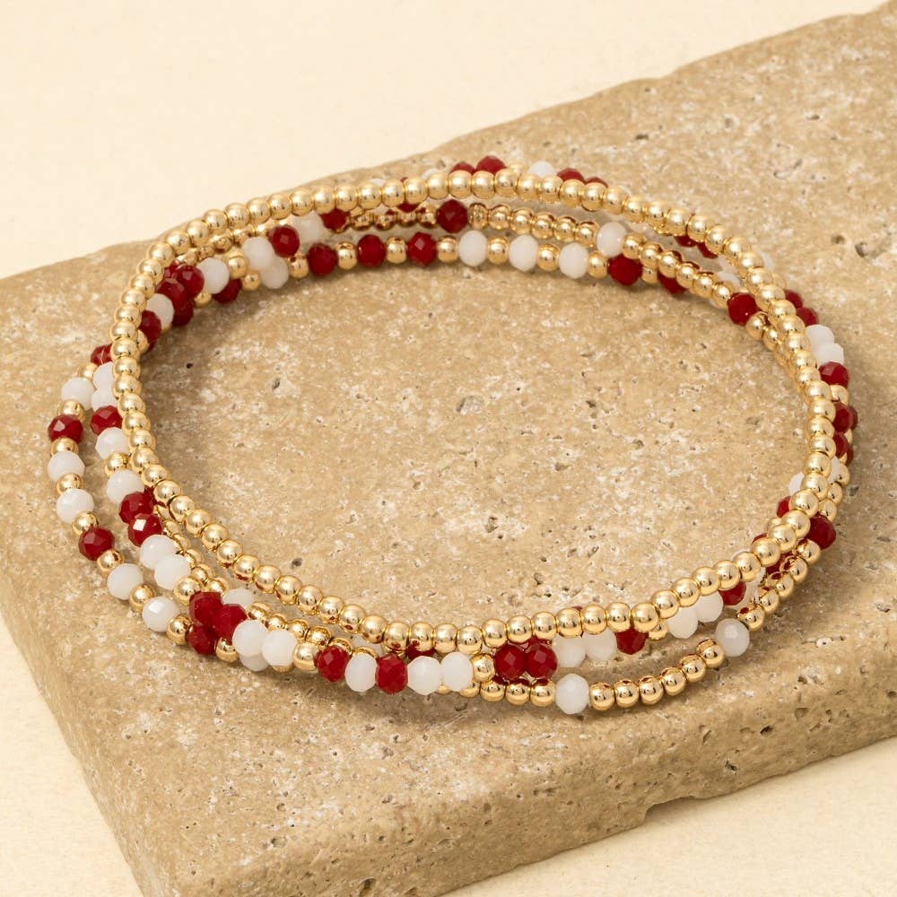 Colorful Game Day Beaded Bracelet Set