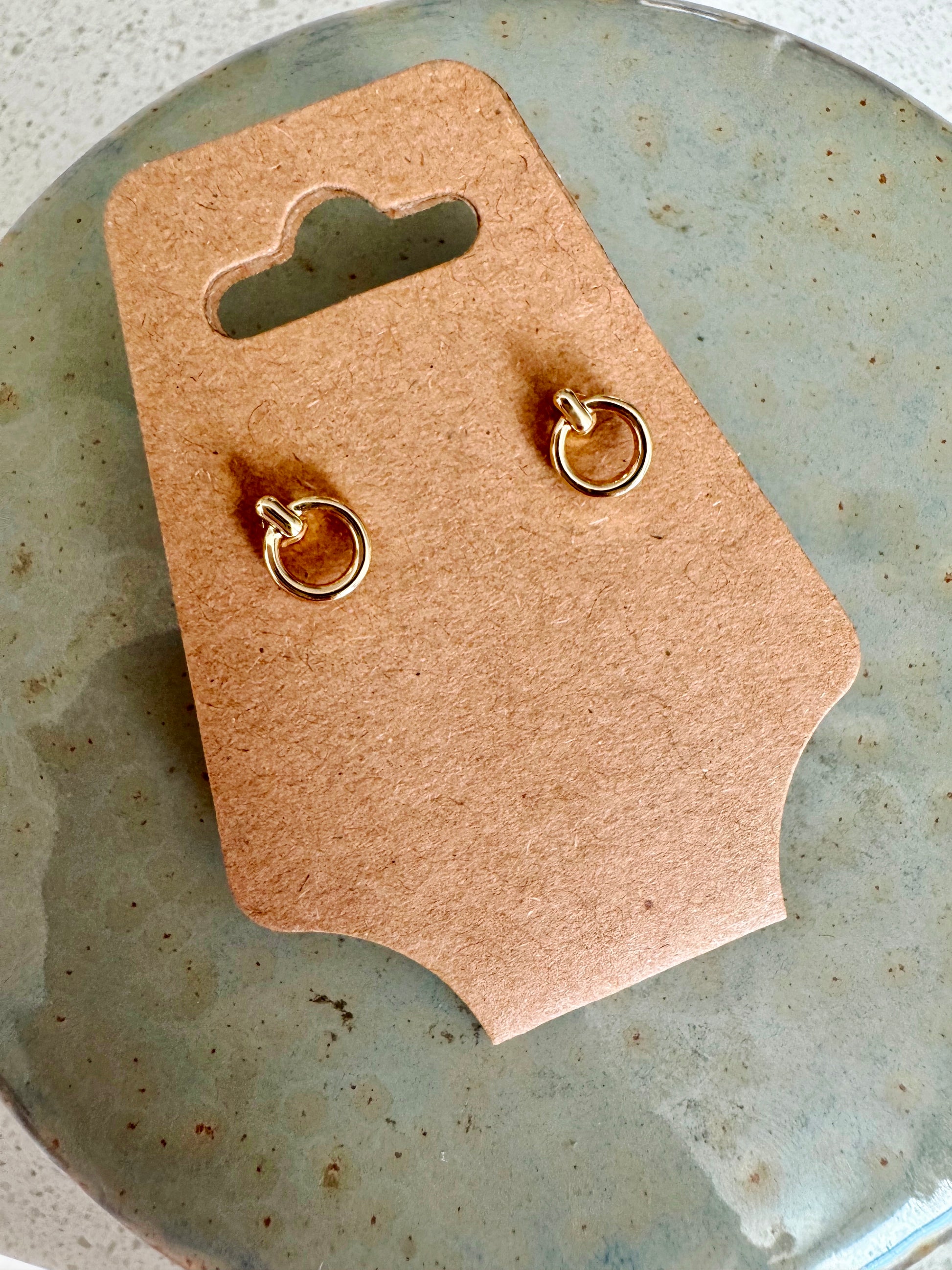 Mini Gold Loop Stud Earring