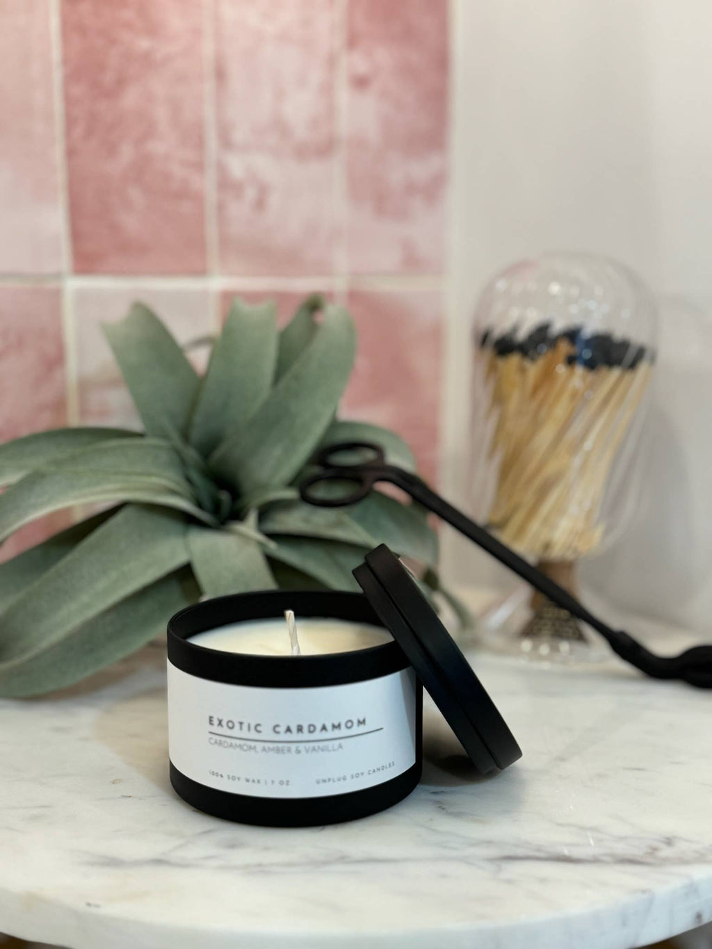 Matte Black Travel Tin Soy Candle