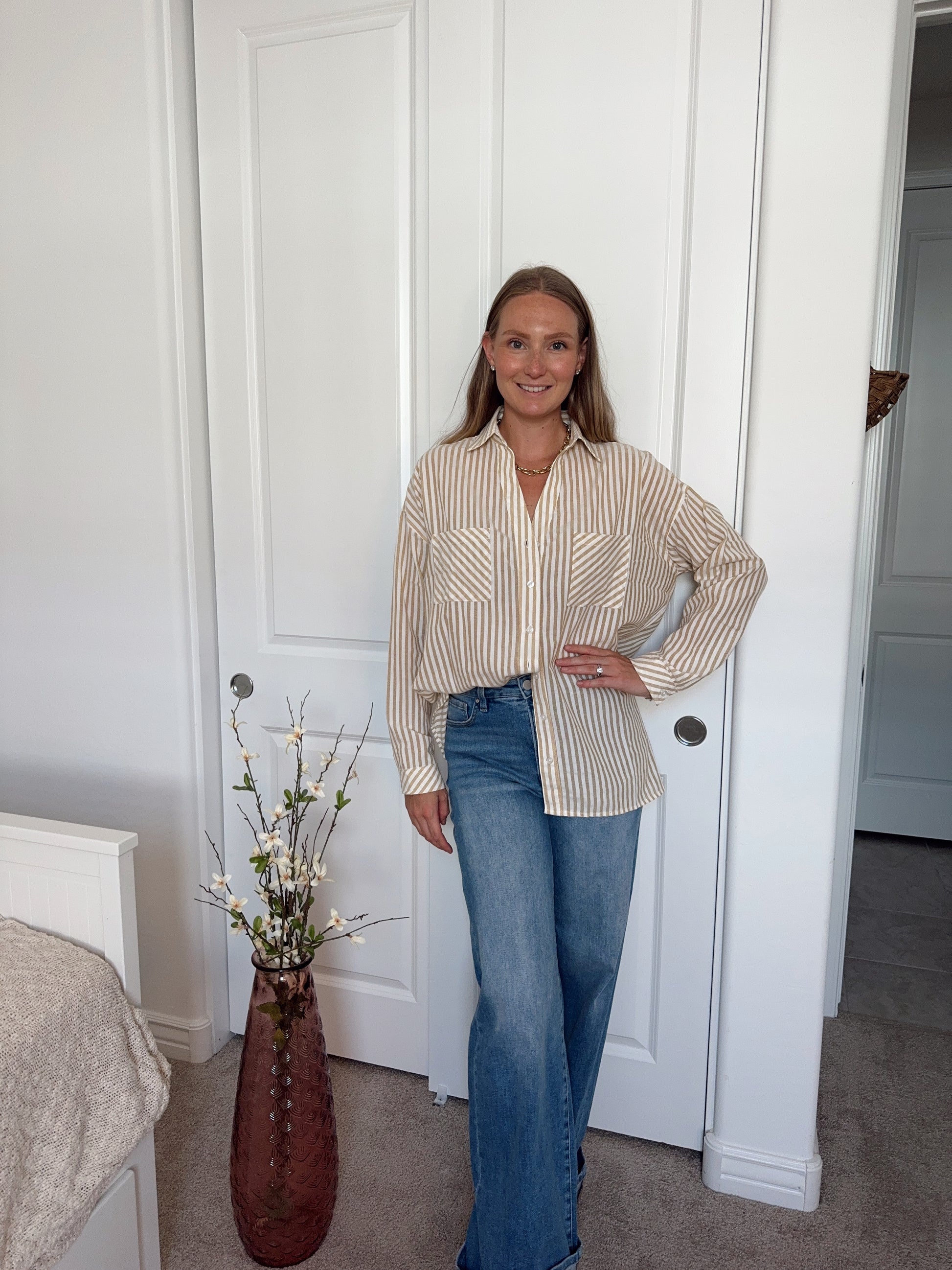 Susan Striped Pattern Button Down
