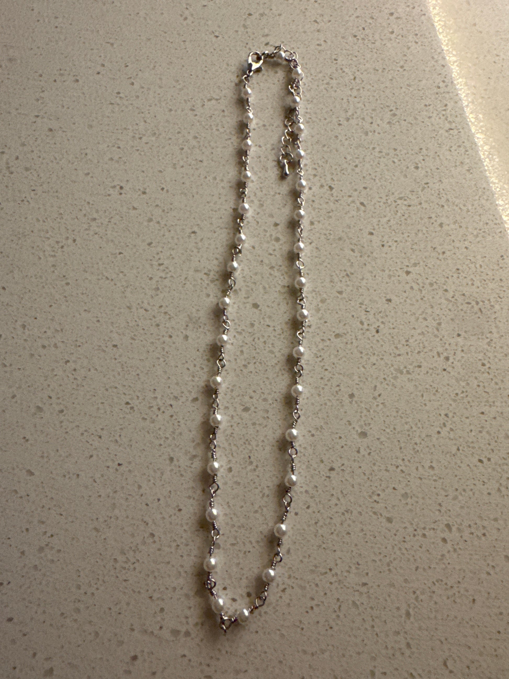 Silver beaded necklace