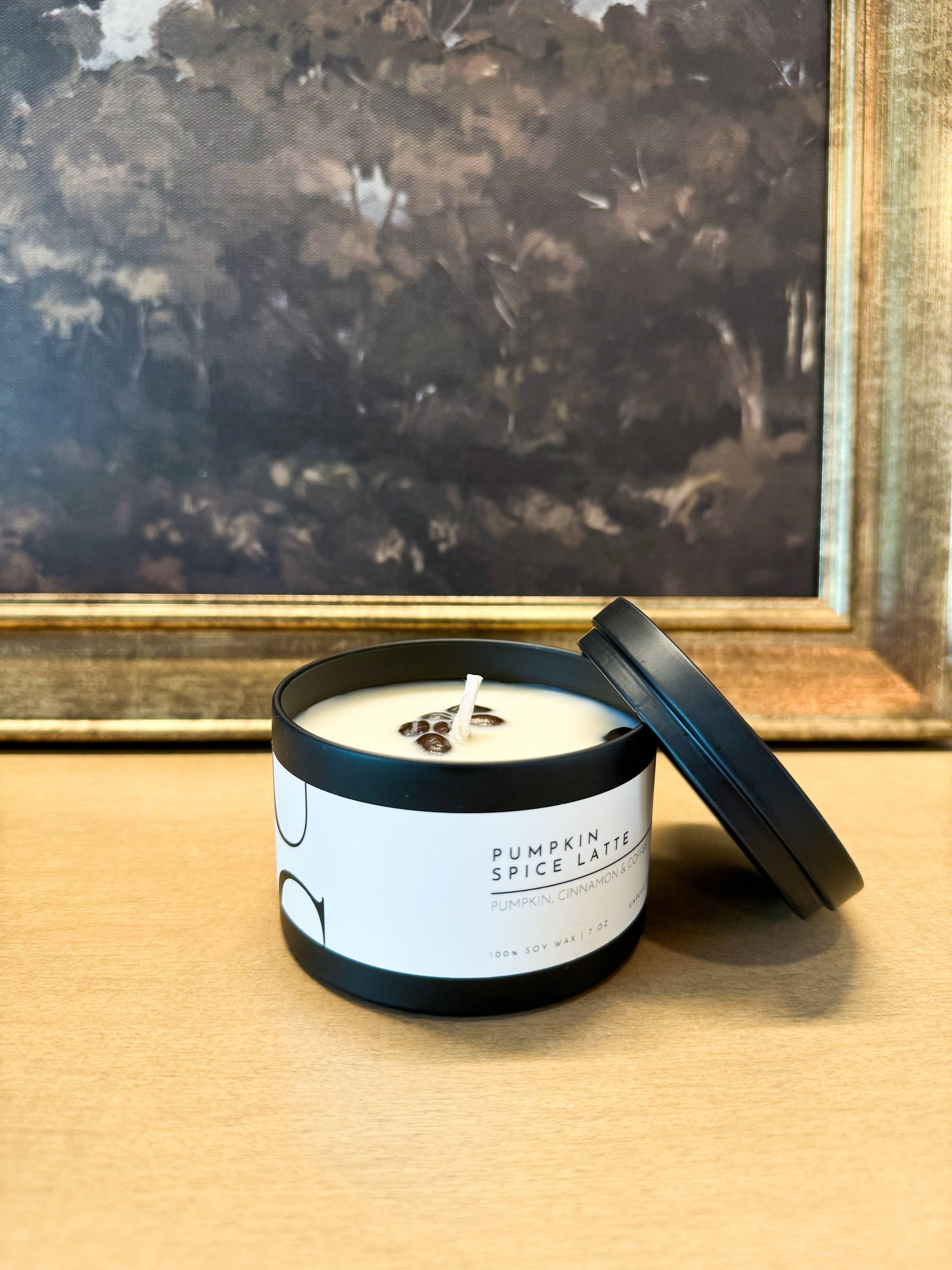 Matte Black Travel Tin Soy Candle