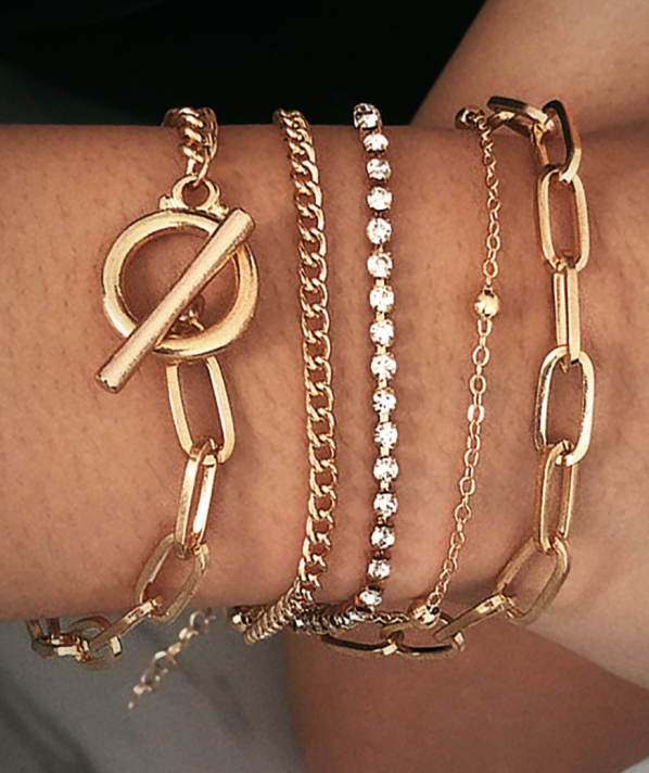 Layered Paperclip Chain Bracelet