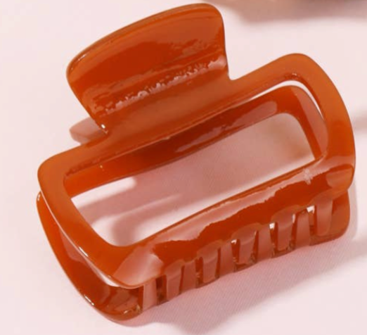 Rust orange Rectangle Cutout Jaw Hair Clips
