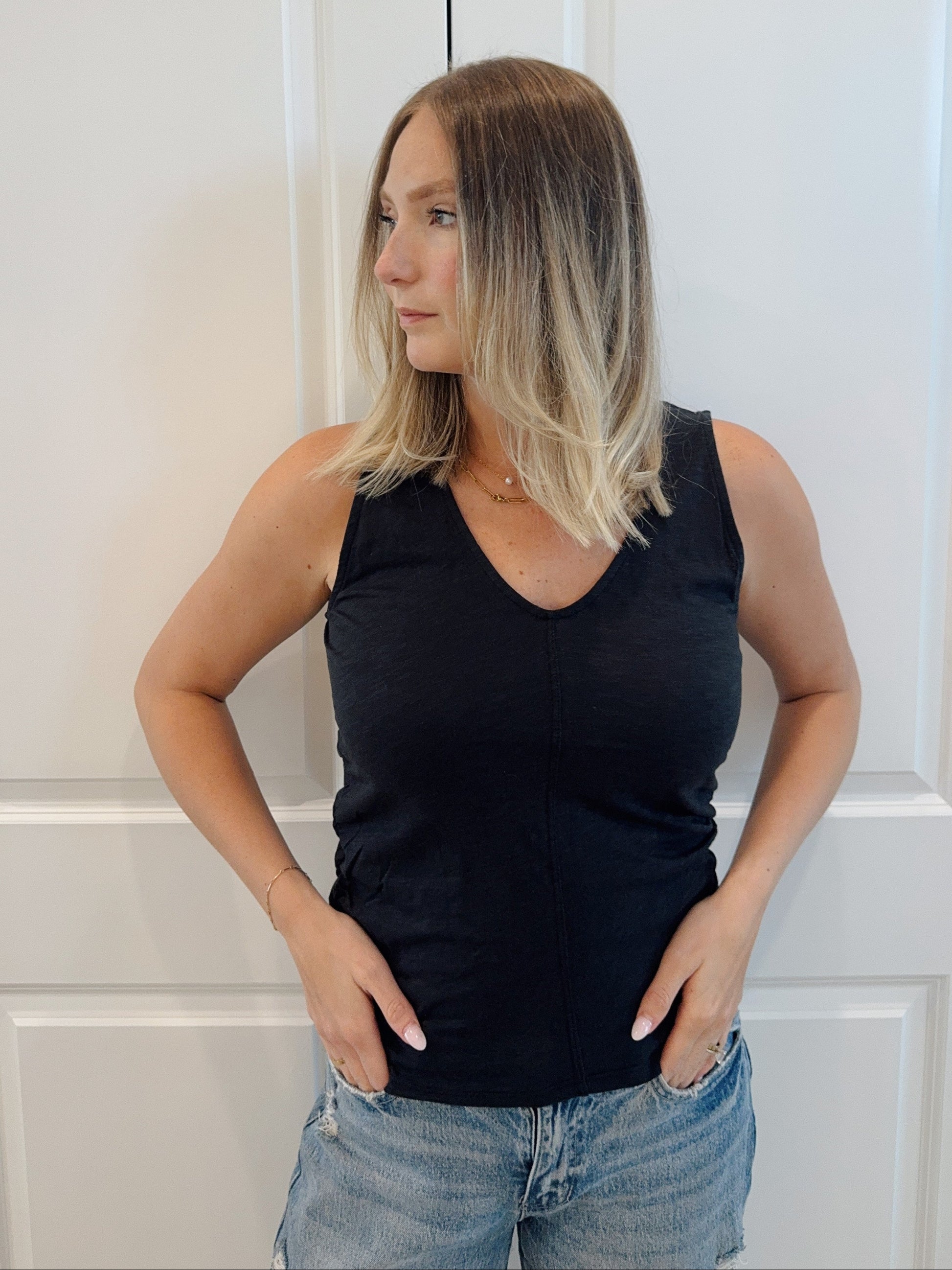 Sara Side Ruched tank