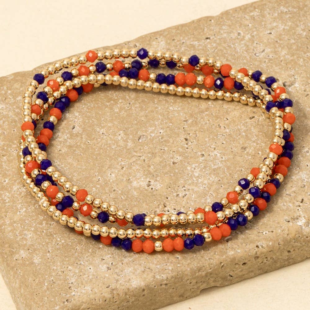 Colorful Game Day Beaded Bracelet Set