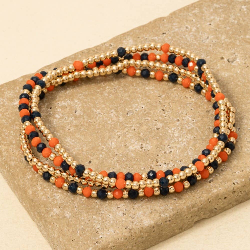 Colorful Game Day Beaded Bracelet Set