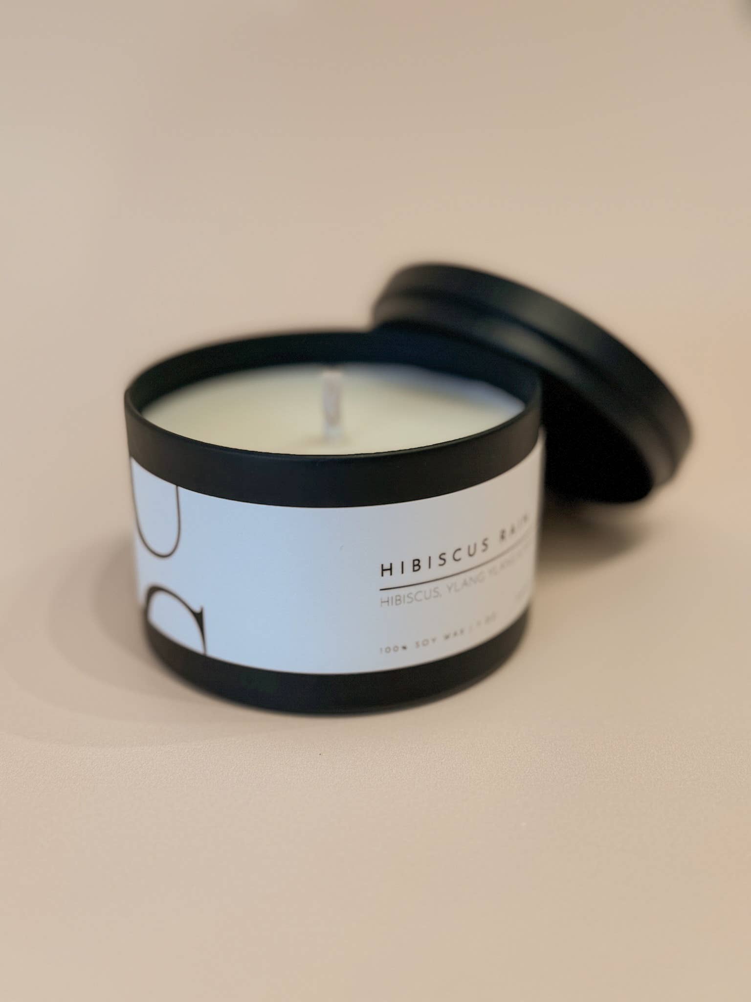 Matte Black Travel Tin Soy Candle