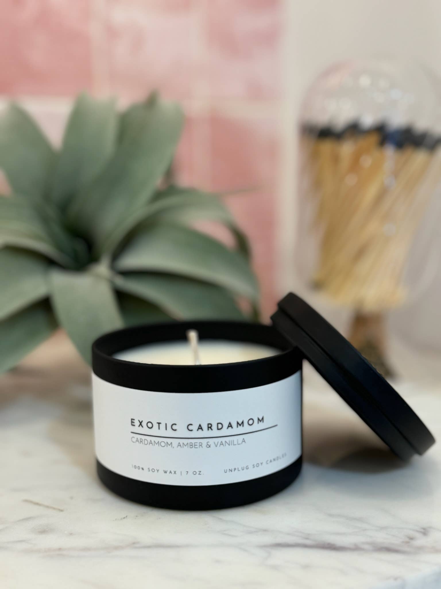 Matte Black Travel Tin Soy Candle