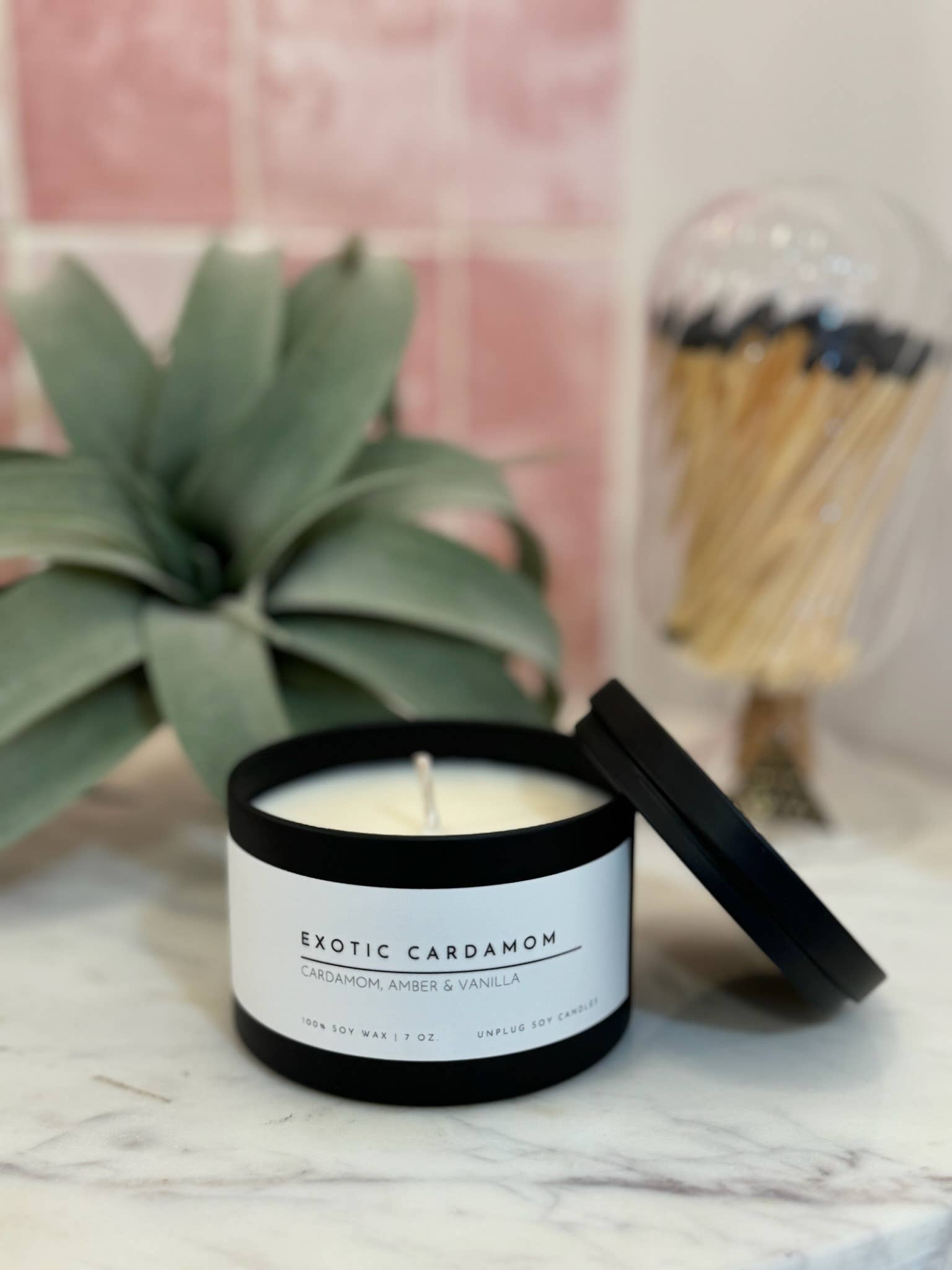 Matte Black Travel Tin Soy Candle