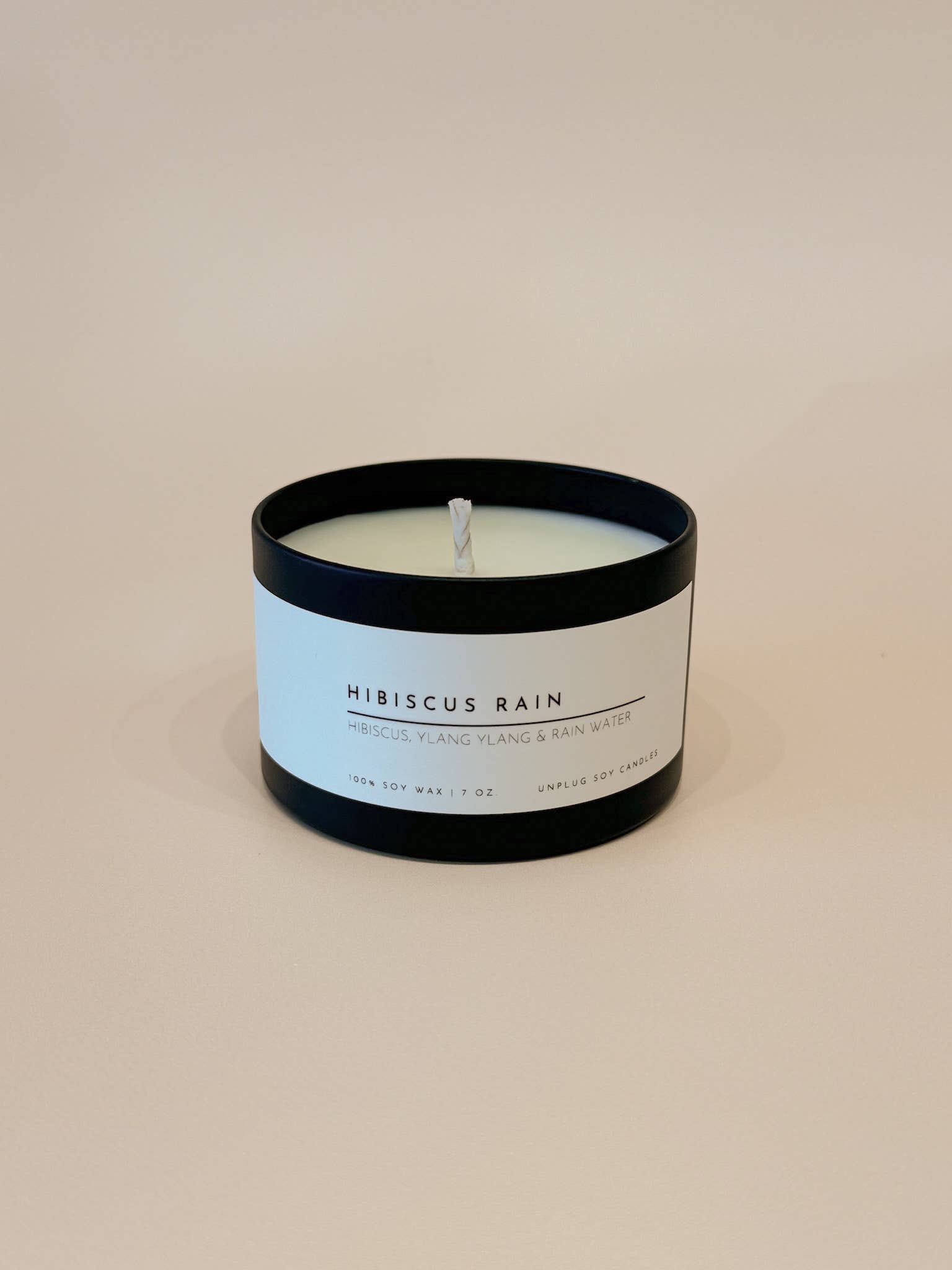 Matte Black Travel Tin Soy Candle