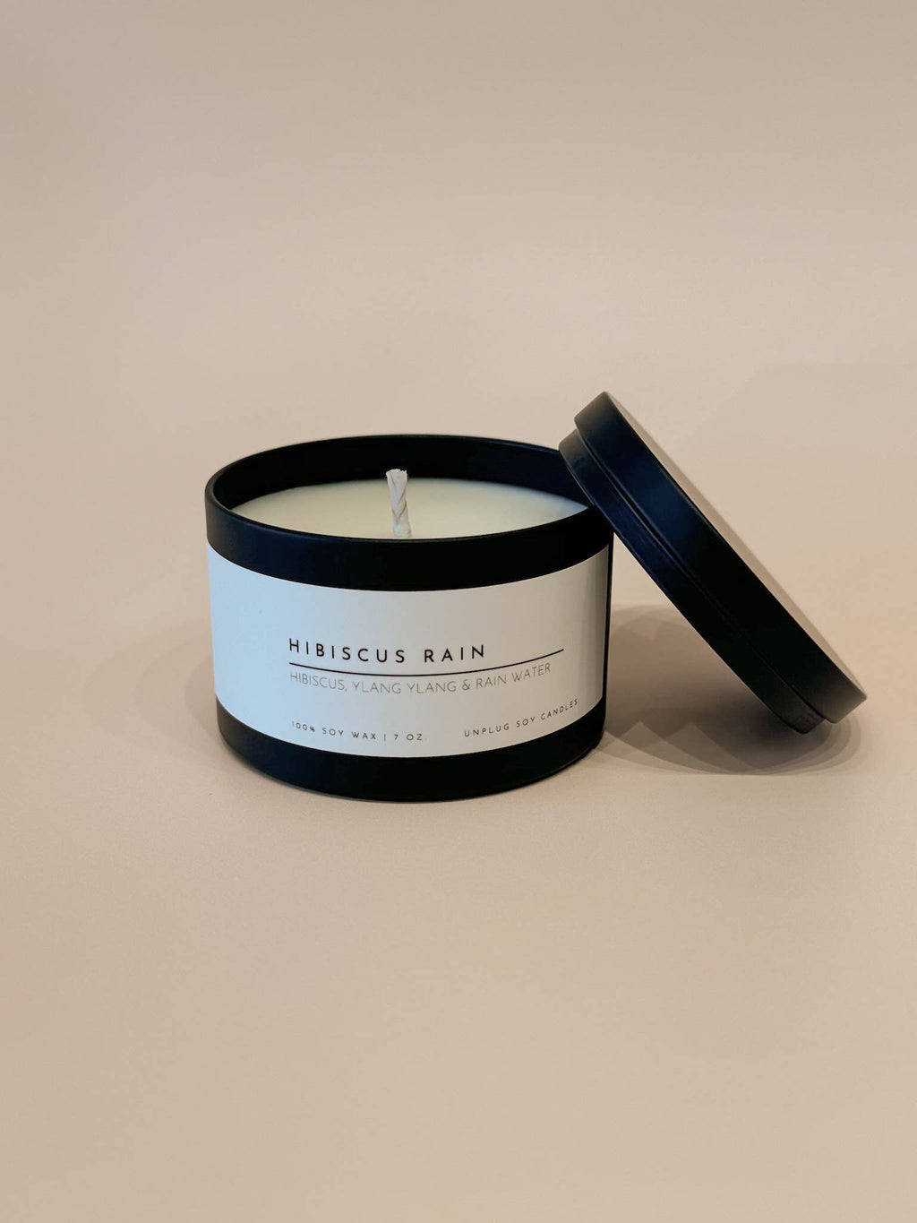 Matte Black Travel Tin Soy Candle