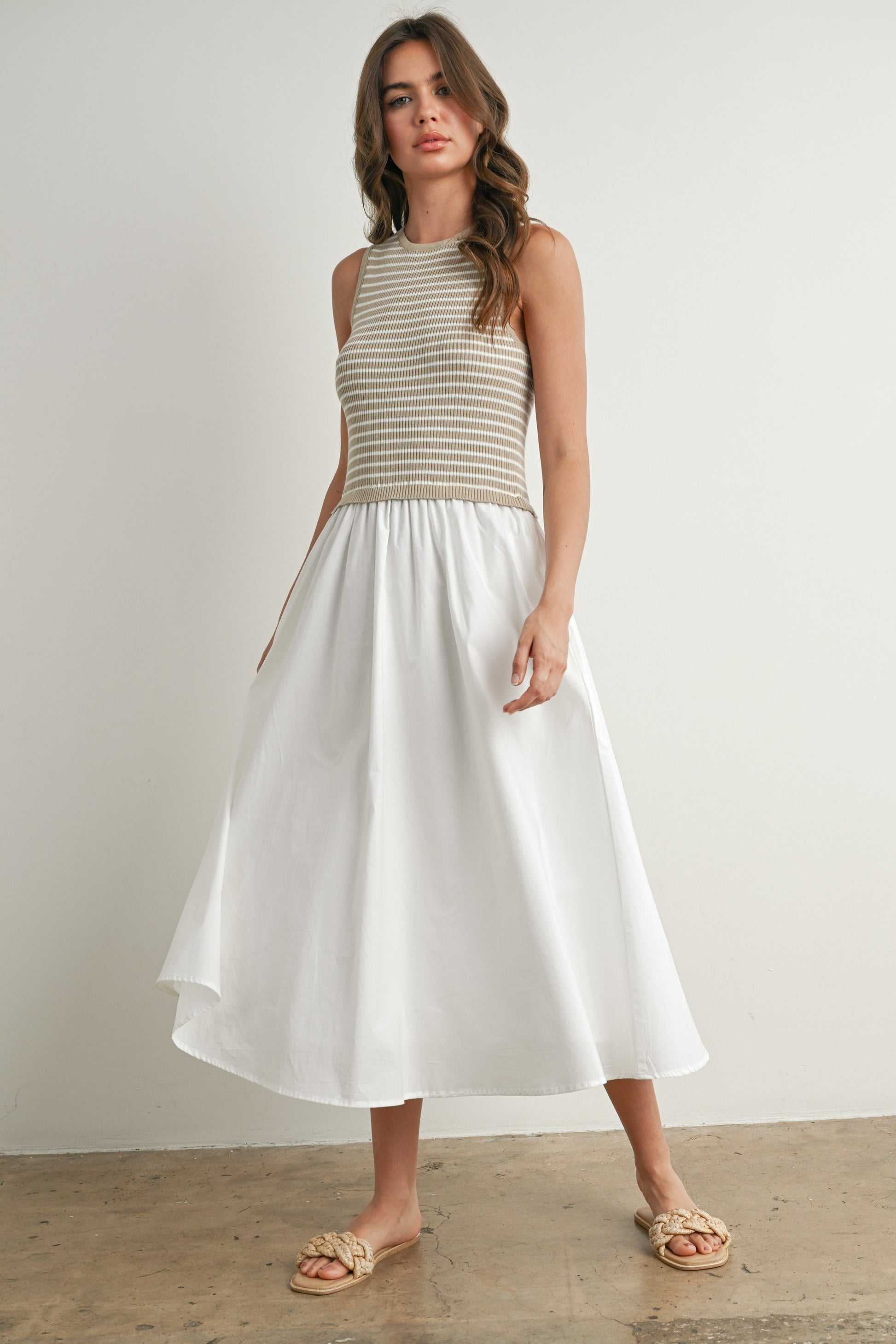 Steph Stripped sleeveless Max Dress